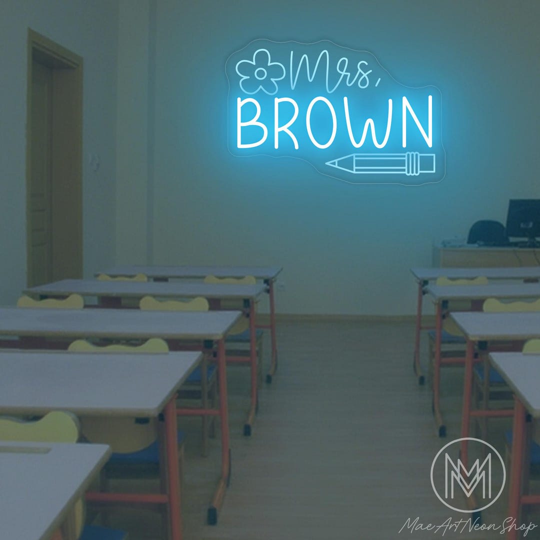 Custom Teacher Name Neon Sign Personalized Teacher Name Sign Welcome ...