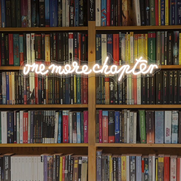 One More Chapter Neon Sign,Home Library Sign,Book Lover Gift,Library Décor,Gift for Bookworm, Bookshelf Decor, Bookworm Gift, Librarian Gift