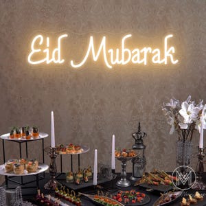 Eid Mubarak Neon Sign Custom Holidays Neon Sign Ramadan Mubarak Led Neon Light Ramadan Mubarak Party Decor Decoração de parede para casa islâmica Decoração Eid