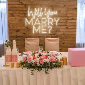 Letrero de neón "Quieres casarte conmigo", letrero de propuesta, letrero de neón personalizado para boda, decoración de fondo de boda, regalo personalizado, decoración de boda