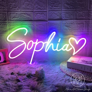 Placa de neon de arco-íris personalizada, placa de neon para quarto, placa de neon de LED, berçário de bebê menina, dormitório, luz de neon, decoração de parede para quarto infantil, presente para crianças