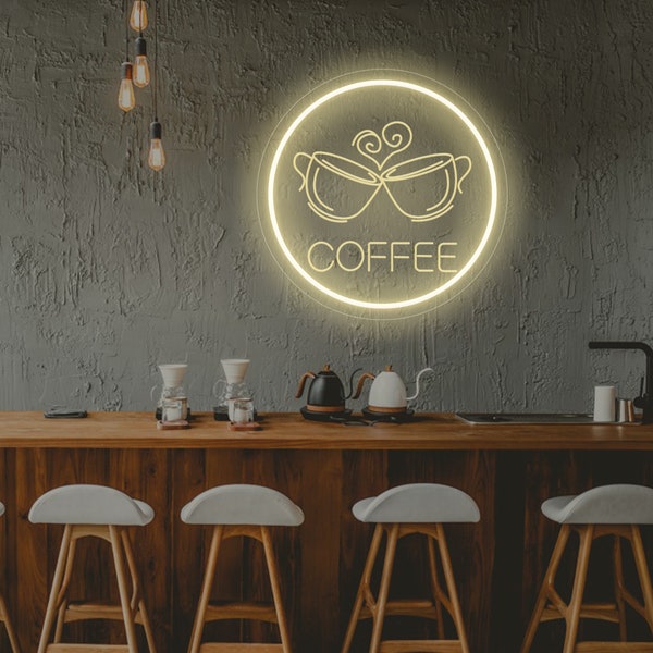 COFFEE Neon Sign, USB led Sign, Custom Shop Signage, Opening Gift, Party Event Decor, Coffee Shop Logo, Coffee Lover's Gift, Welcome Sign
