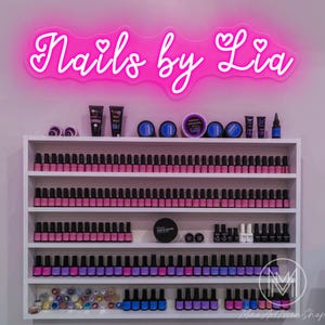 Placa de néon personalizada para salão de beleza, placa de néon para unhas, luz de néon para sala de beleza de estúdio de unhas, placa de néon para negócios, presente para artista de unhas, arte de parede para salão de unhas