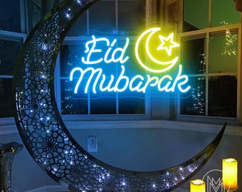 Eid Mubarak Neon Sign Custom Holidays Neon Sign Ramadan Mubarak Led Neon Light Ramadan Mubarak Party Decor Islamic Home Wall Decor Eid Decor