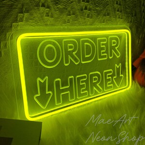 Order Here Business Sign, Order Here Sign, USB Led Light up Sign, Cafe ...