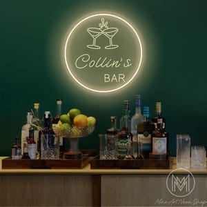 Custom Bar Neon Sign Bar Open Neon Sign Cocktails Neon Sign Light Up Sign Home Bar Wall Decor Neon Bar Signs Man Cave Decor
