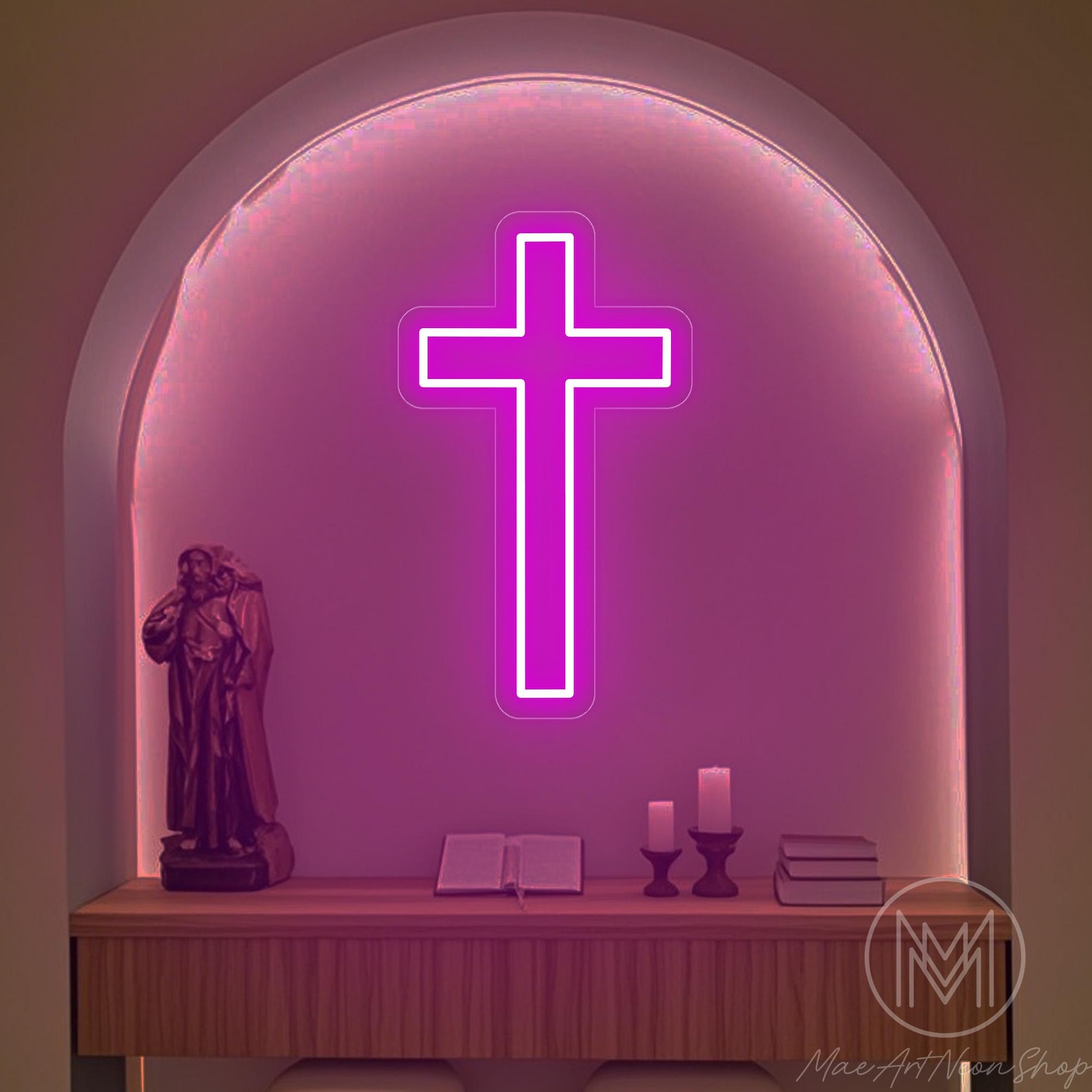 Faith Cross Neon Sign, Religious Neon Sign, Led Cross Sign, Cross Jesus ...
