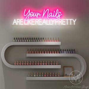 Placa de neon para suas unhas, placa de LED para spa de unhas/decoração de salão de beleza, luz neon para estúdio de unhas, decoração de parede personalizada para sala de beleza