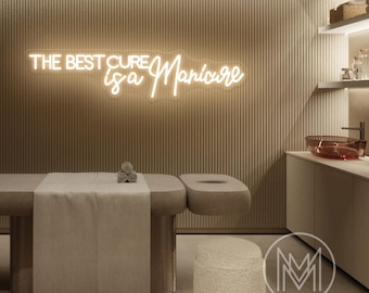 Die beste Heilung ist Maniküre Leuchtreklame, Maniküre Neonlicht Nägel Salon Led Dekor, Nagelstudio Neonlicht, Beauty Room Decor, Salon Geschenke