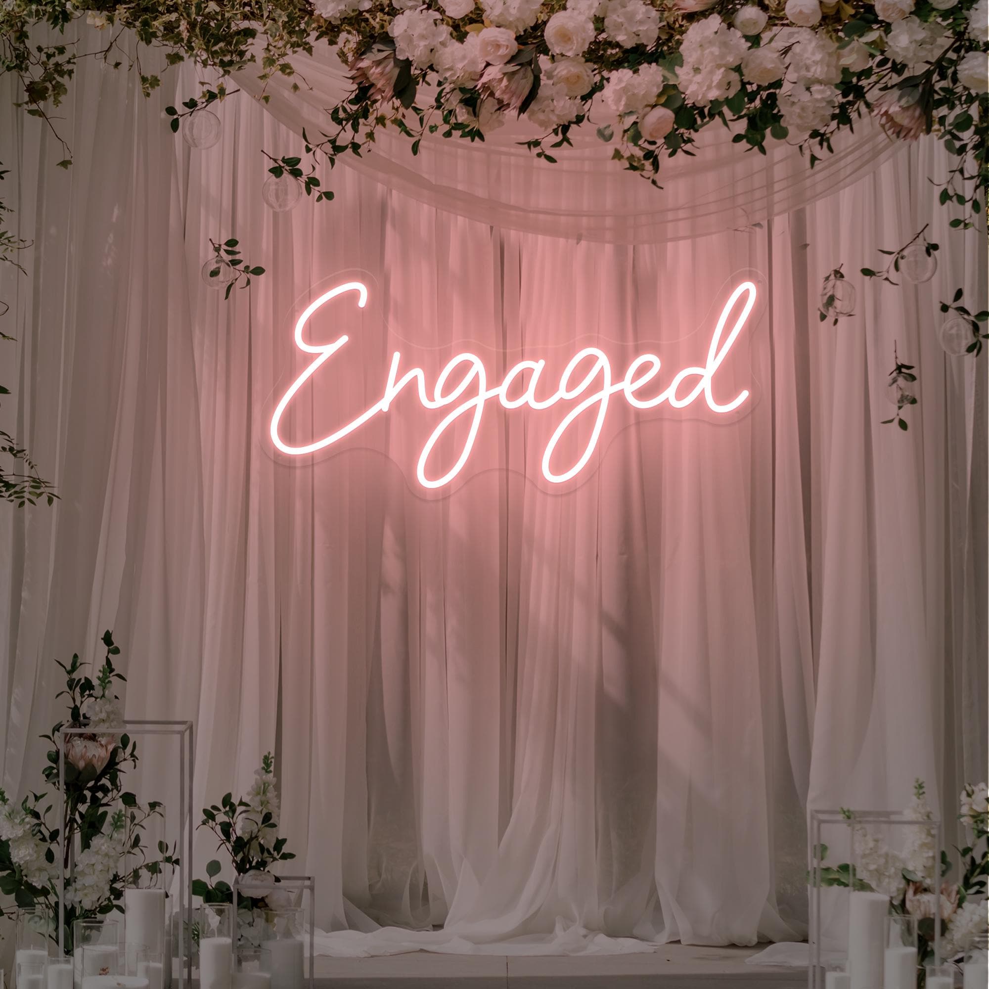 Engegment Led Sign Engaged Neon Sign,custom Wedding LED Neon Sign,engagement Party ...
