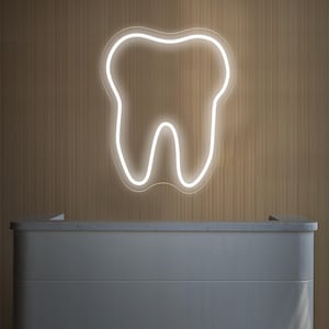 Insegna al neon White Tooth, insegna al neon per dentisti, luce LED per medicina, decorazione per studio dentistico, insegna notturna per dentisti, insegna per clinica dentistica