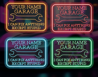 Personalized Garage Neon Sign, Neon Garage Sign,  Custom Garage Name Sign, Workshop Sign Car Sign For Garage, Father Day Gift, Man Cave Sign