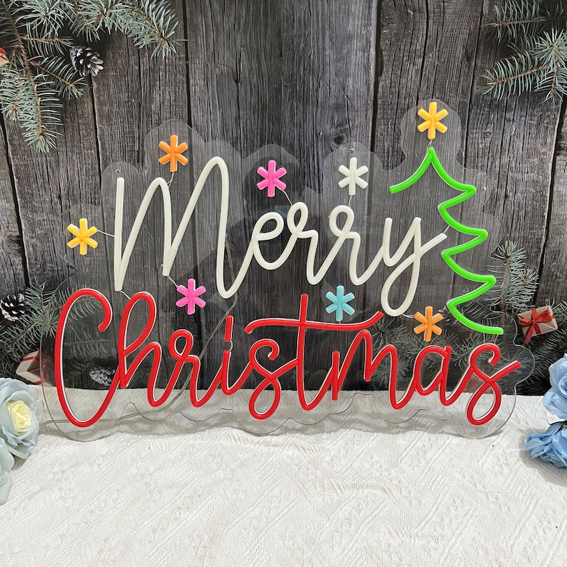 Merry Christmas Neon Sign, Led Christmas Lights, Christmas Wall Decor