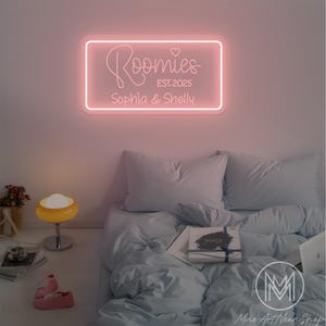Roomies Neon Sign Custom Roommates Name Sign Dorm Room Wall Decor For College Roommates Unique Gifts for Roommate Name Neon Sign