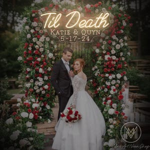 Custom Til Death Name Wedding Neon Sign Til Death Married Couple Mr Mrs Sign Gothic Wedding Sign Halloween Gothic Wedding Decor Couple Gifts