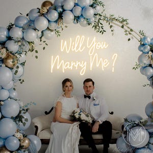 Letreiro de neon "Quer se casar comigo?", letreiro de neon personalizado para casamento, luz LED, decoração de parede para casa, cenário para festa de noivado, presente personalizado, decoração de noivado