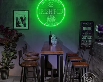 Placa de neon personalizada para bar, placa de neon para pub irlandês, placa de neon para caverna masculina, placa de bar irlandês de uísque, placa de bar de tequila, placa de bar iluminada, placas de cerveja, presentes para ele