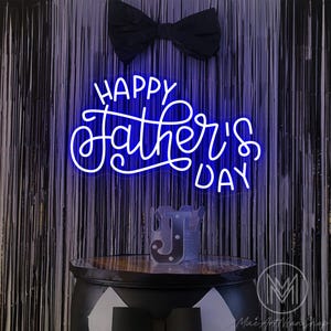 Letrero de neón "Feliz Día del Padre", regalo increíble para papá, accesorio para sesión de fotos del Día del Padre, letrero para papá, regalo para papá, decoración acrílica para el Día del Padre