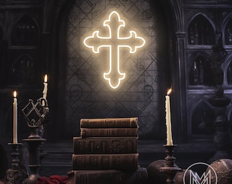 Cross Neon Sign Cross Sign Jesus Neon Sign Cross Faith Neon Church Decor y2k Room Decor Retro Gothic Cross Wall Decor Punk Wall Art