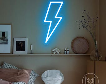 Lightning Bolt Neon Sign, Thunder Neon Light, Weather Neon Sign, Neon Lightning Wall, Kids Room Decor, Christmas Gift, Thunder Wall Decor