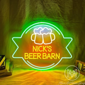 Custom Name Bar Neon Sign | Bar Light Up Sign | Home Bar Man Cave Decor | Personalized Pub Led Light| Neon Sign For Dad | Father&#39;s Day Gift