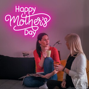 Letrero de neón del Día de la Madre, decoración de fondo de fiesta del Día de la Madre personalizada con luz LED, regalo para mamá, regalo del Día de la Madre, accesorio para sesión de fotos del Día de la Madre