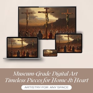 Ultimate Sacrifice - Crucifixion of Jesus Christ - Museum-Grade Art Bundle - 3 PNG Files - John 3:16