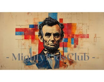 Abraham Lincoln Pop Art - Arte patriótica ousada de nível de museu | Download digital instantâneo