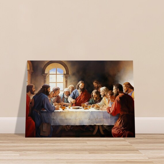 最後の晩餐におけるイエス・キリストの祝福 - 美術館級のキャンバス