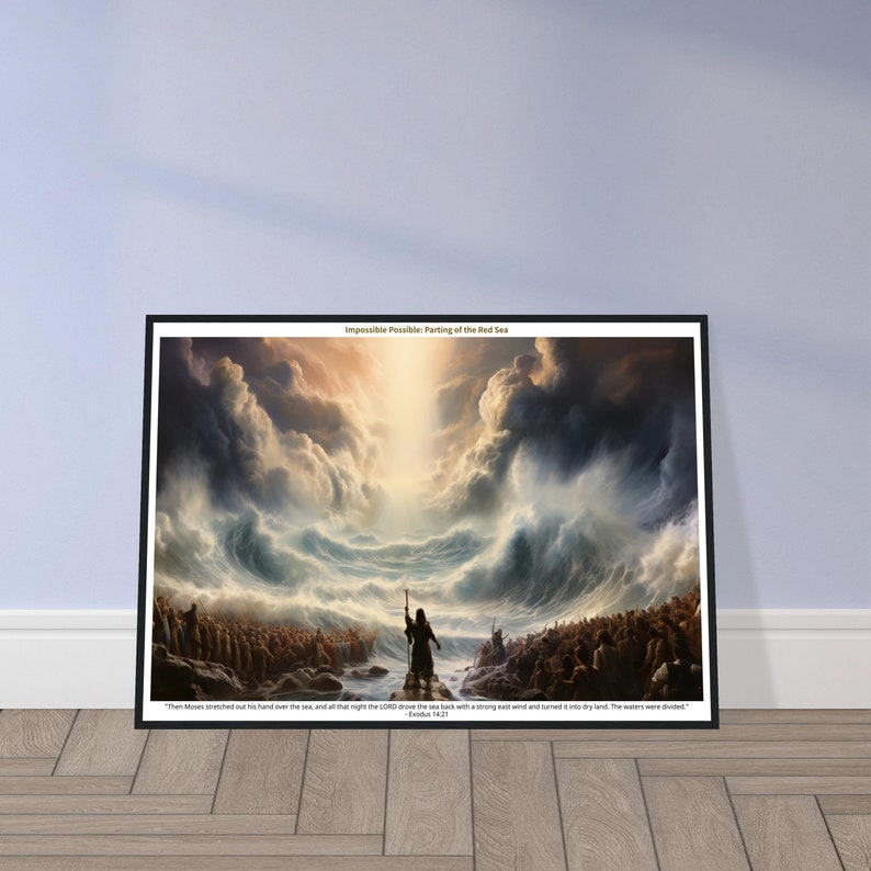 Moses Parting of the Red Sea Museum-grade Framed Wall Art, With Thought ...