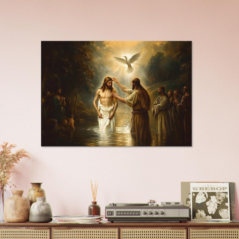 The Baptism of Jesus by John the Baptist - Museum Grade Canvas Art ...