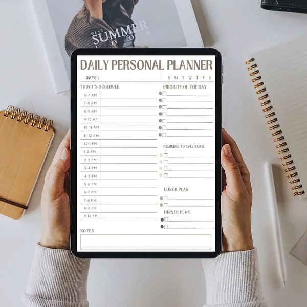 Daily Personal Planner | Daily Organizer | Digital Download | Printable Download | Daily Personal