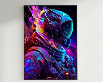 Firefly Guardian: A Bioluminescent Astronaut's Journey Through the Stars | Digital Art| Outer space | Bioluminescent | JPEG