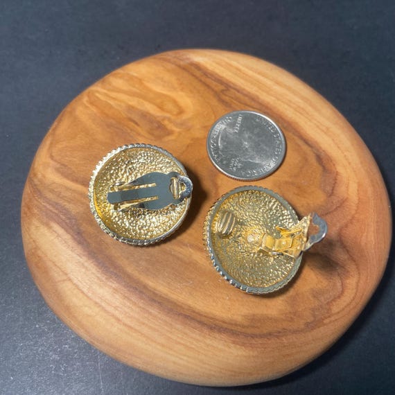 vintage unsigned Ruby Red glass cabochons enamel … - image 4