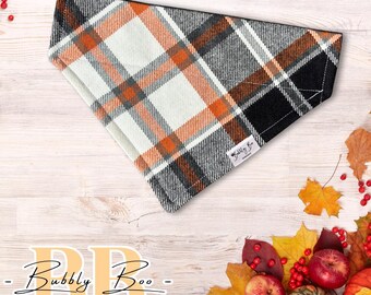 Autumn Stroll Plaid Over-the-Collar Dog Bandana