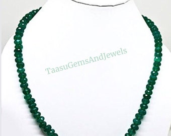 Necklaces Green Onyx Beaded Necklace gift for her/him, 3,4mmGreen Onyx Necklace, Gemstone Necklace, 18 Inches Necklace Jewelry.