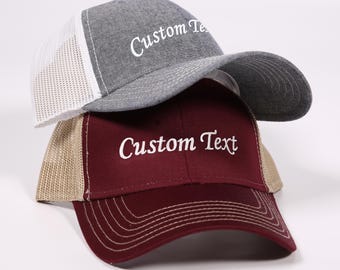 Custom Embroidered Hat, Personalized Text Embroidered Cap, Vintage Baseball Hat, Custom Trucker Hat, Personalized Gift, Custom Gift for Dad