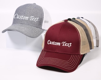 Custom Personalized Text Embroidered Hat, Your Text Here, Business Merch, Vintage Baseball Hat, Custom Trucker Hat, Personalized Gift