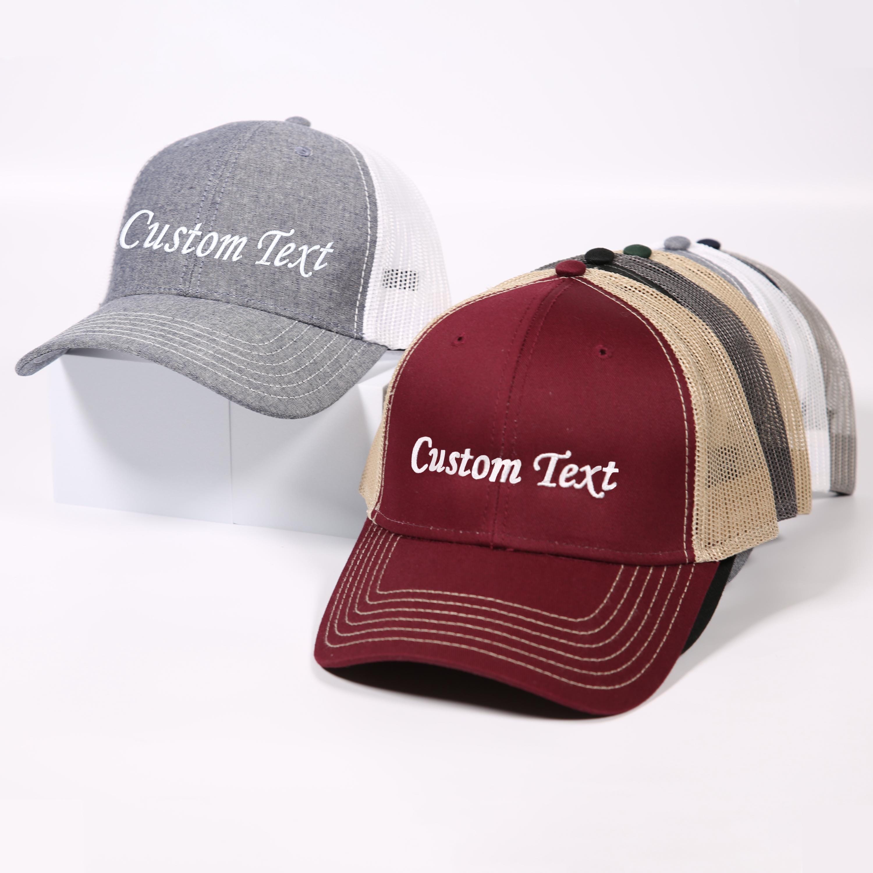 Custom Embroidered Hat, Personalized Text Embroidered Cap, Vintage ...