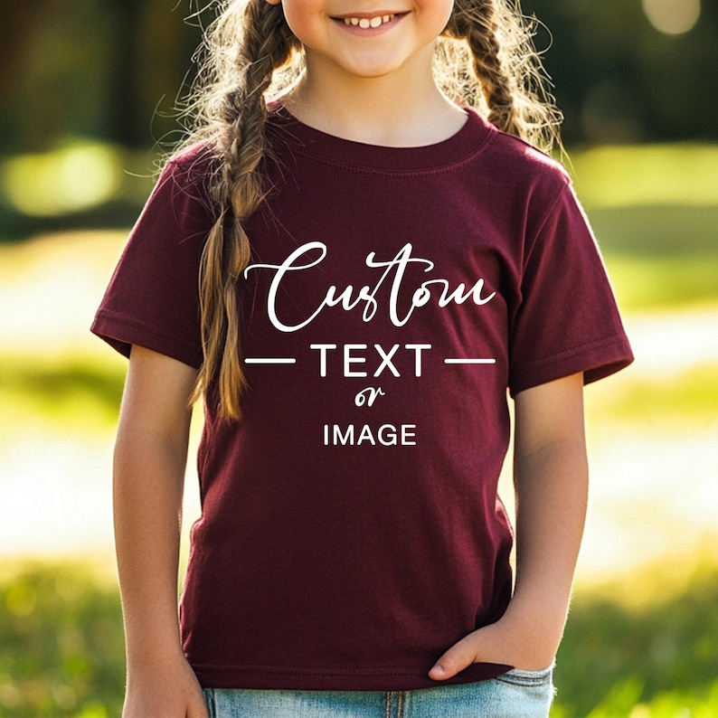 Custom Text Youth Shirt, Personalized Toddler Tee, Customized Text Youth T-Shirt, Your Text Youth Shirts, Custom Youth T-Shirts bild 4