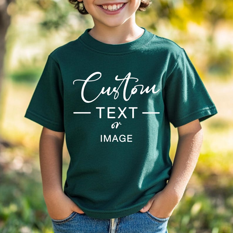 Custom Text Youth Shirt, Personalized Toddler Tee, Customized Text Youth T-Shirt, Your Text Youth Shirts, Custom Youth T-Shirts bild 2