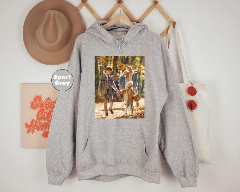Custom Photo Hoodie, Personalized Girlfriend Boyfriend Sweatshirt, Vintage Custom Face Hoodie, Custom Image Outfit, Custom Birthday Gifts image 3