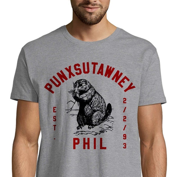 Jour de la marmotte Punxsutawney Phil T-shirt unisexe en coton pour homme