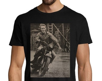 Steve McQueen The Great Escape Movie Poster Unisex Men's Cotton T-Shirt