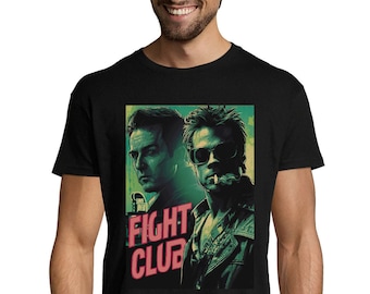 Fight Club Edward Norton Brad Pitt Movie Poster Unisex Men's Cotton T-Shirt