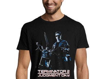 Arnold Schwarzenegger Terminator 2 Judgment Day Poster Unisex Men's Cotton T-Shirt