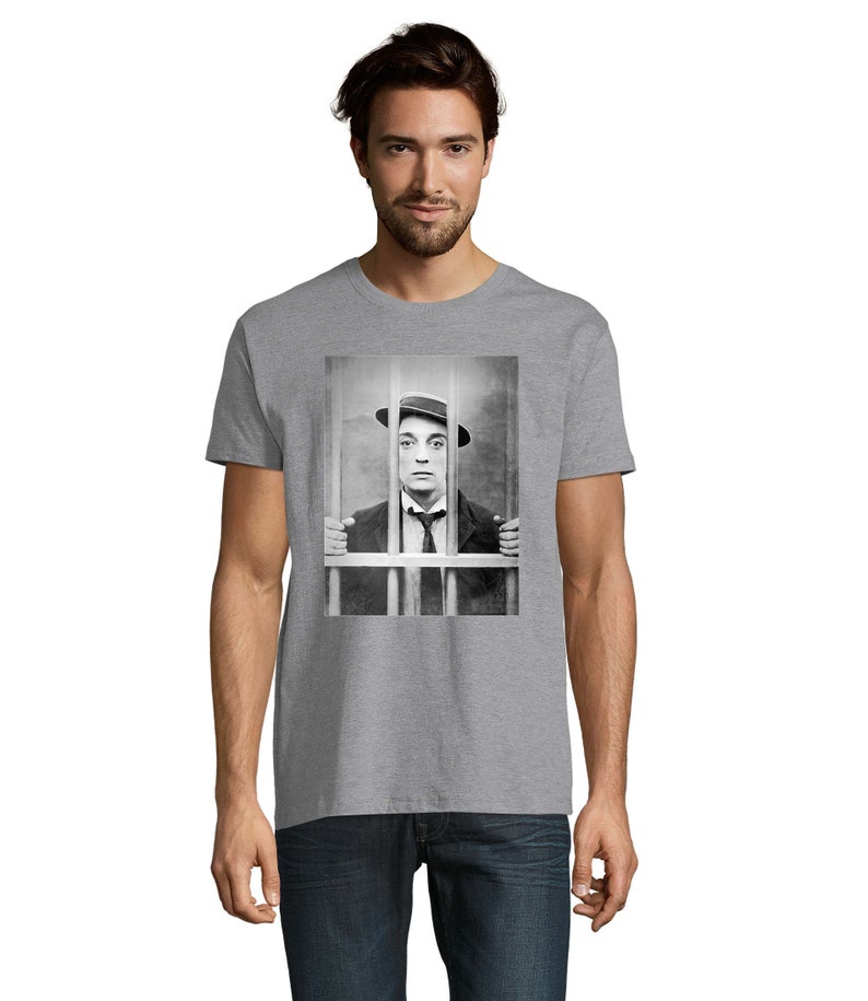 Buster Keaton Legendary Actor Prison Cell Photo Unisex Men's Cotton T