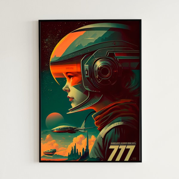 70s Retro SciFi Painting Poster | Wall Art | Print | Cyberpunk | Future | Scifi | Posters | Man Cave | 1970s