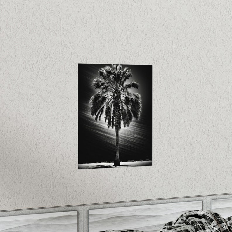 Palm Tree Poster | Wall Art | Minimalist | Black and White | Home Decor ...