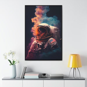 Astronaut in Smoke Canvas | Frame Included | Space Canvas | Wall Art | Space Poster | Framed Canvas